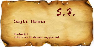Sajti Hanna névjegykártya